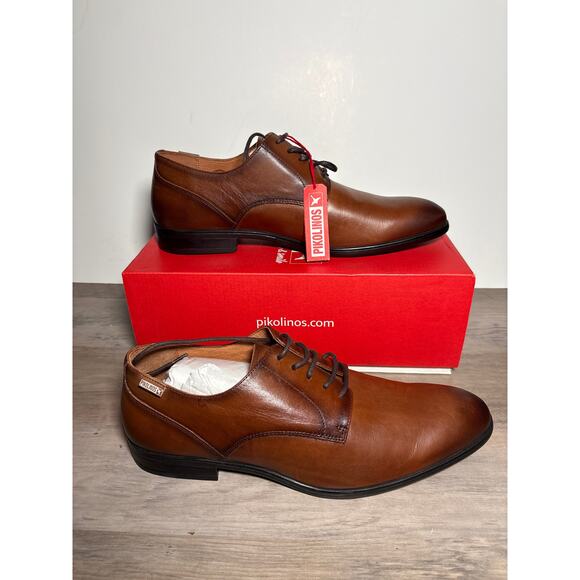 Pikolinos Bristol M7J Brown Leather Oxford Dress Shoe Men’s Size 45 US 12- NIB - Picture 1 of 8